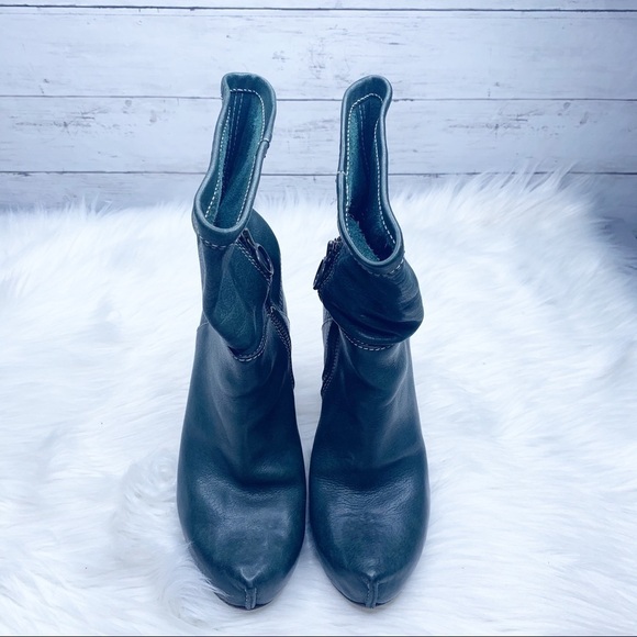 Fiorentini + Baker Green Leather Chunky Platform Ankle Booties Boots Size 36 - Picture 3 of 15